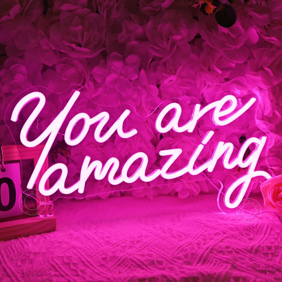 SYLHOME Pink You Are Amazing Led Neon Light Sign Girls Bedroom Kids Room Wall Decor Sign Wedding