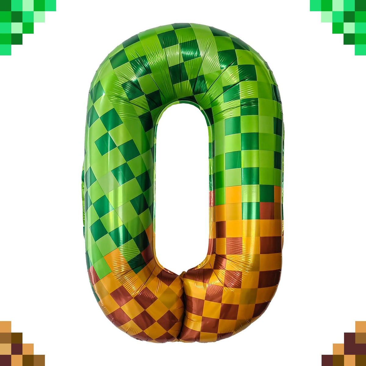 Pixel & TNT Theme 40in Giant Number Balloons - Foil Mylar Birthday Party Decorations for Kids