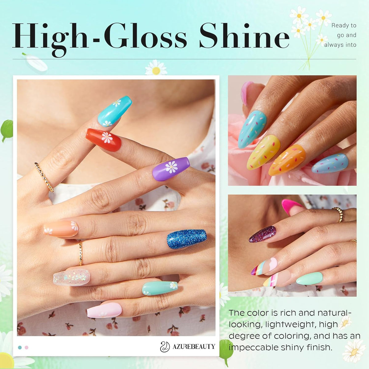 AZUREBEAUTY 31 Pcs Dip Powder Nail Kit Starter, Spring Summer 20 Colors Glitter Neon Pink Blue