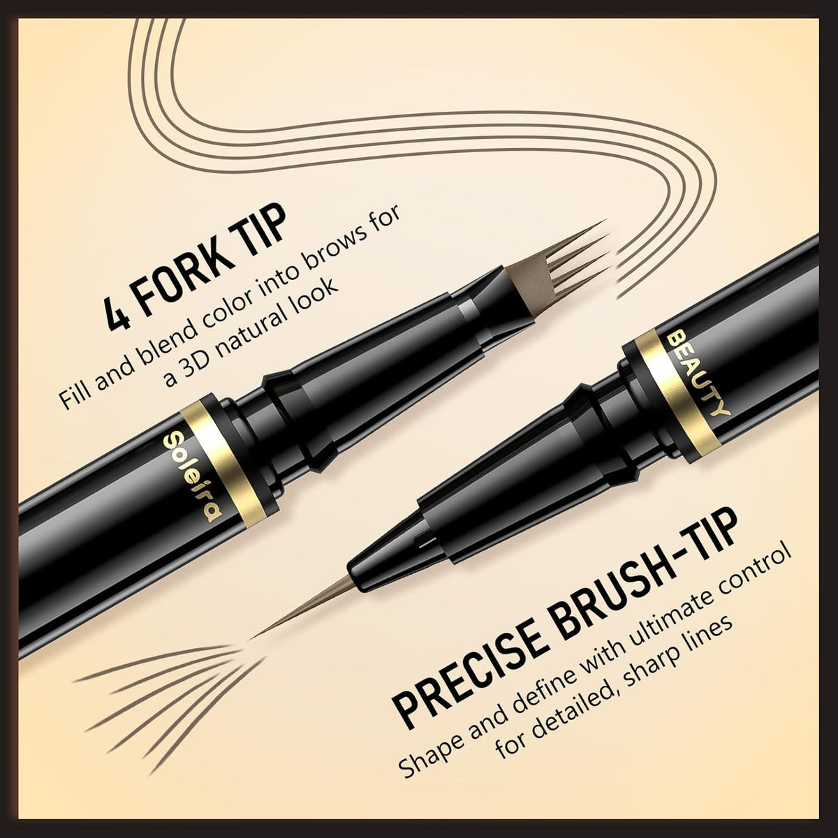 Eyebrow Pen, Soleira Waterproof Eyebrow Pencil with 4 Tip Microblading Eyebrow Pen and Dual-ended