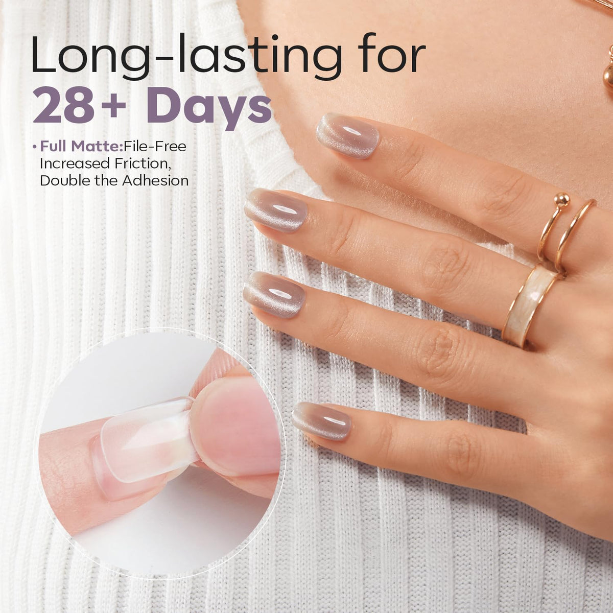 modelones Extra Short Square Fake Nail Tips - 510Pcs Full Matte Gel Tips Pre-shaped Full Cover