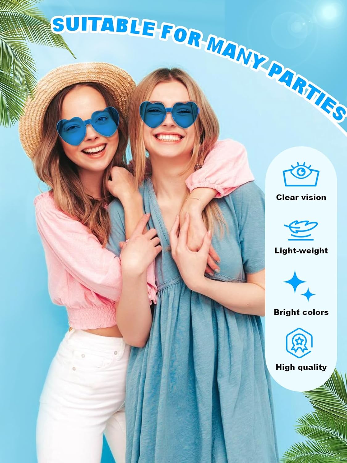 12 Pairs Heart Shaped Sunglasses for Women Colorful Glasses Fun Trendy Transparent Heart Sunglasses