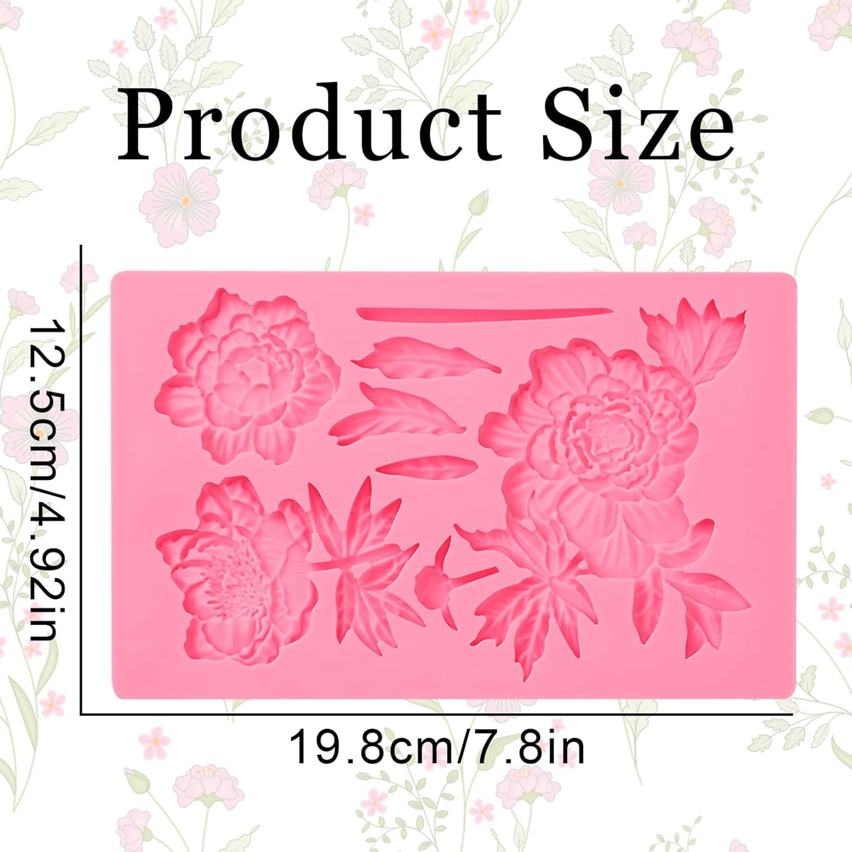 Rose Fondant Molds, Peony Kitchen Baking Silicone Mold, Leaf Chocolate Mold, for Cake Decoration