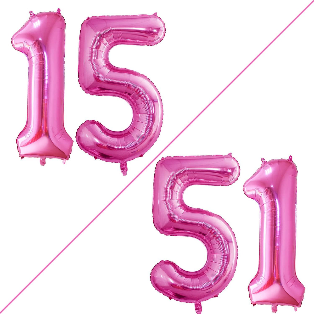 GOER Number 15 Balloons for 15th Birthday Sweet 15 Party Decorations,42 Inch Jumbo Foil Helium 51