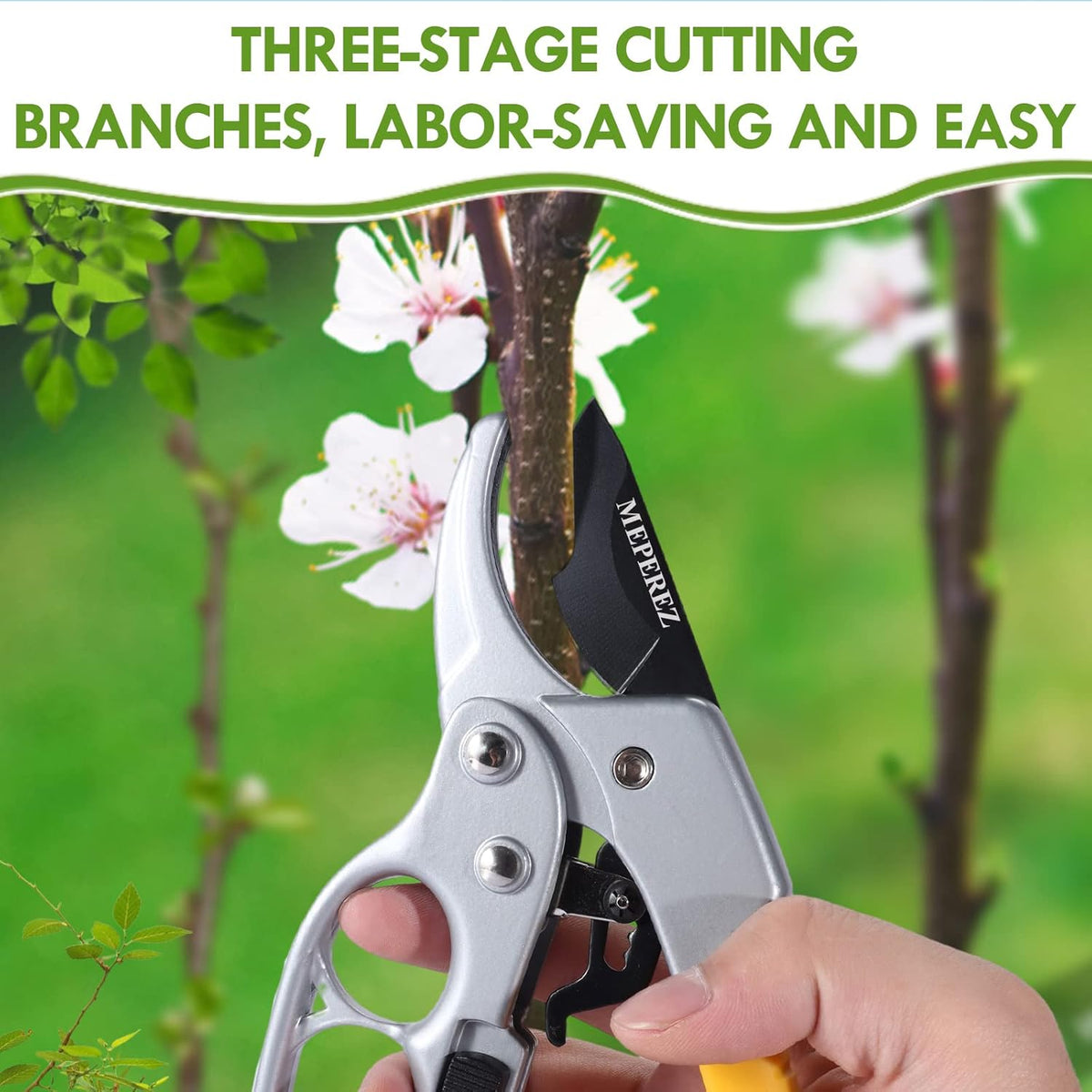 Ultra Sharp Germany Steel Pruning Shears - Cuts 3X Easier, Ergonomic Design - Weak Hand Arthritis