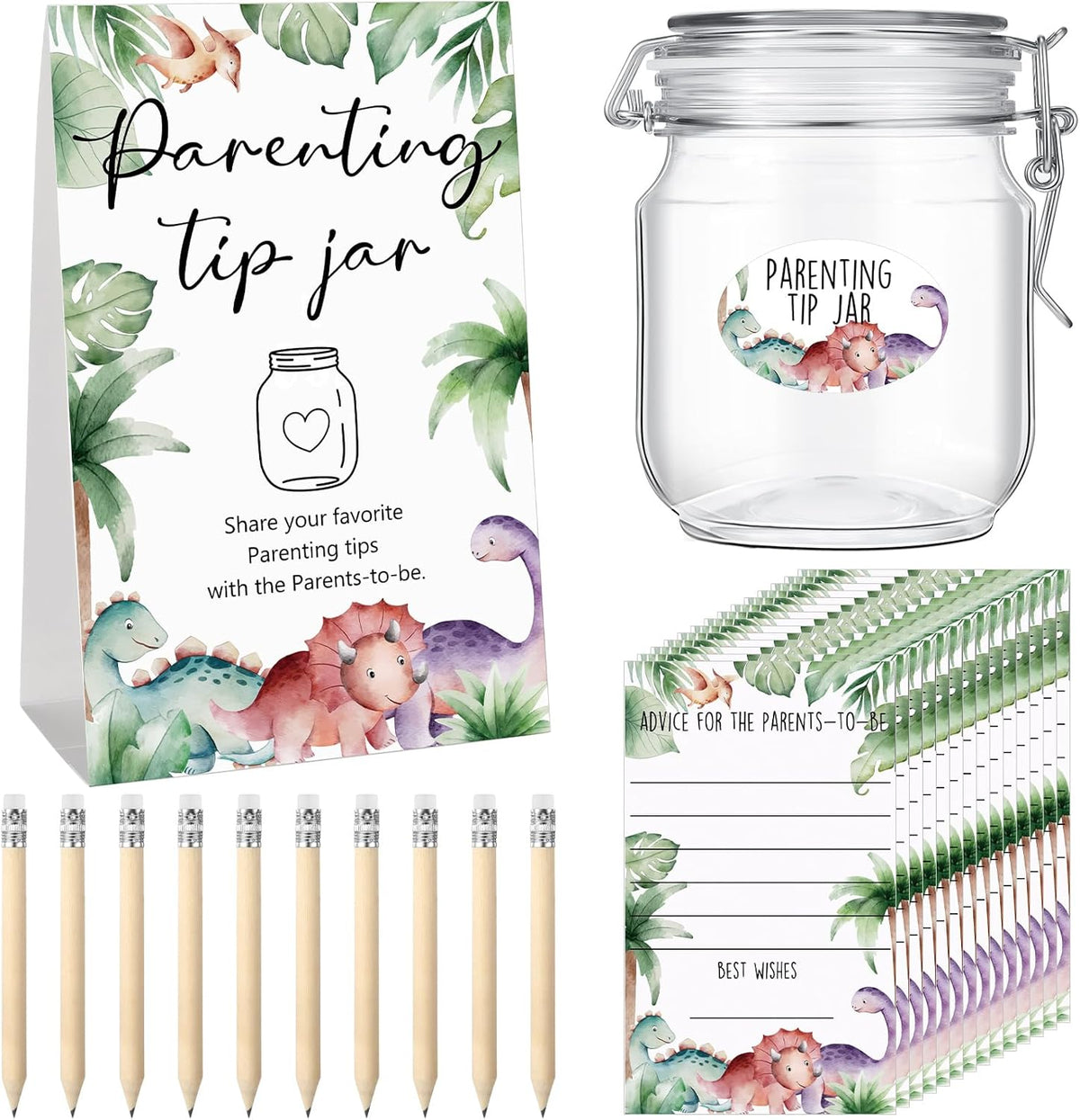 Roowest Baby Shower to Baby Advice Cards for New Parents to Be - Tip Jar Sign for New Parents 60