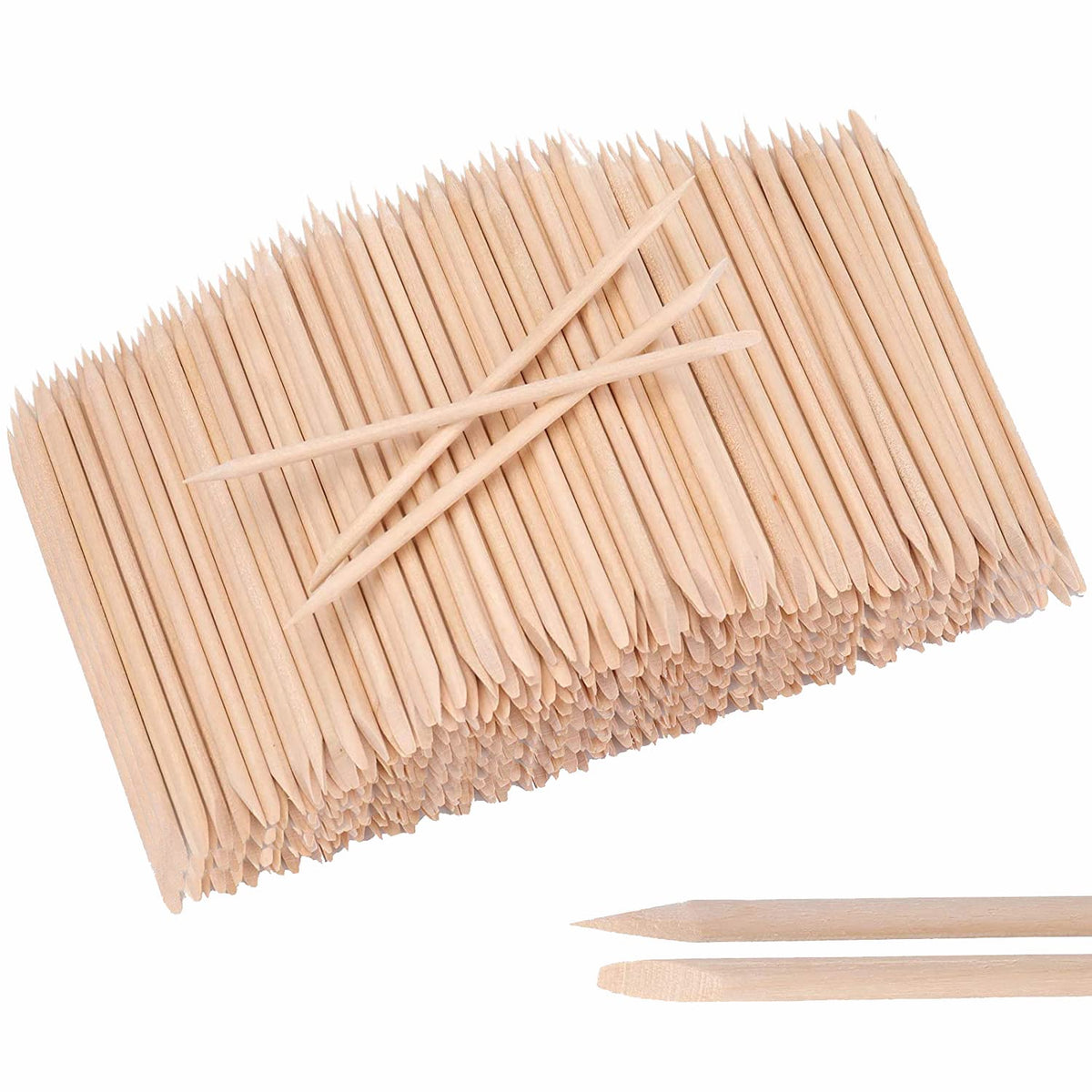 Nail Art Orange Wood Sticks,AMOSTBY 1000PCS Multi Functional Cuticle Pusher Remover Manicure