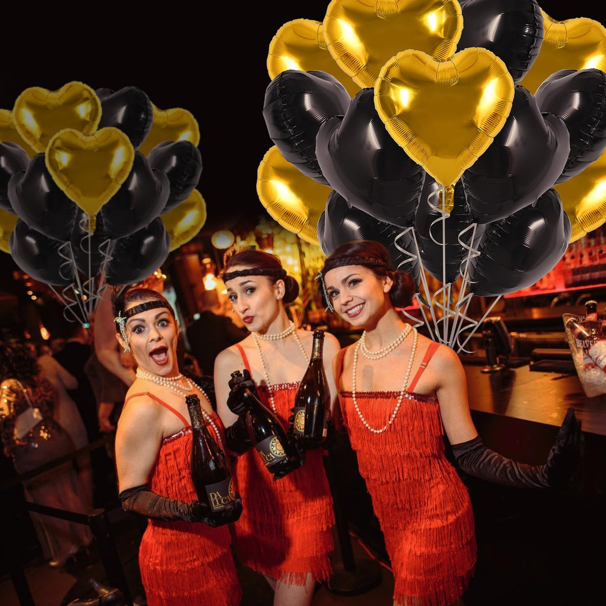 TONIFUL 30Pcs 18 Inch Gold Heart Balloons Gold Heart Shape Foil Mylar Balloons Decoration for