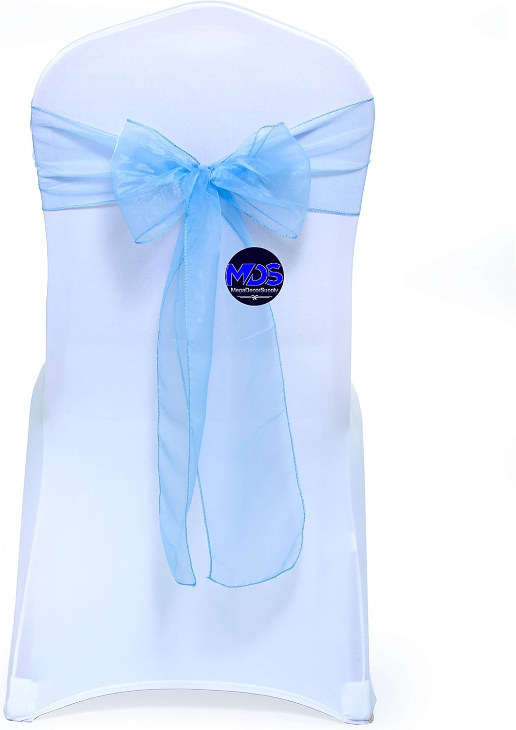 MDS Pack of 75 PCS Organza Chair Sashes Wider Dining Chair Bows Ribbon Tie Back for Wedding Party
