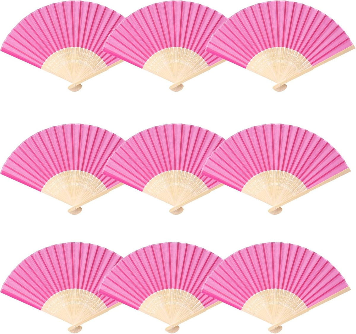 24pcs Imitated Silk Hand Fan Imitated Silk Fabric Bamboo Handheld Folded Fan Bridal Dancing Props