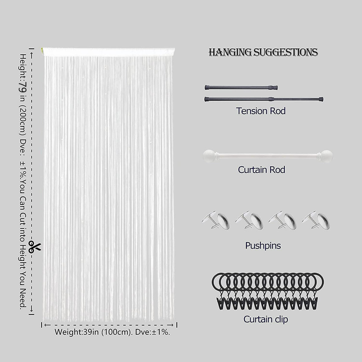 Beaded Curtain Beads Door String Curtains Ideal for Living Room Decor Wall Hanging Fringe Doorway