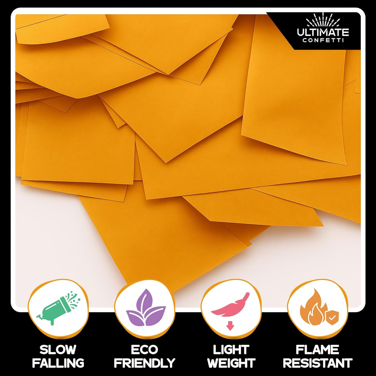 Orange Tissue Paper Confetti - Rectangular Fluttering Biodegradable Confetti for Cannon and