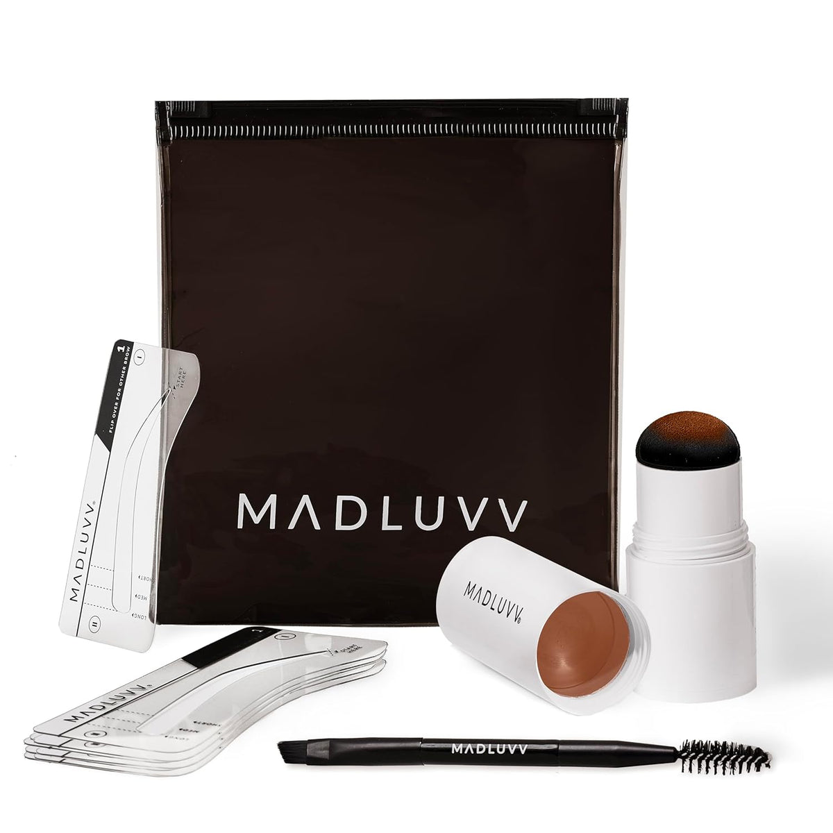 MADLUVV Brow Stamp Kit with Brow Stencils – Easy Eyebrow Shaper for Natural-Looking Brows – Popular