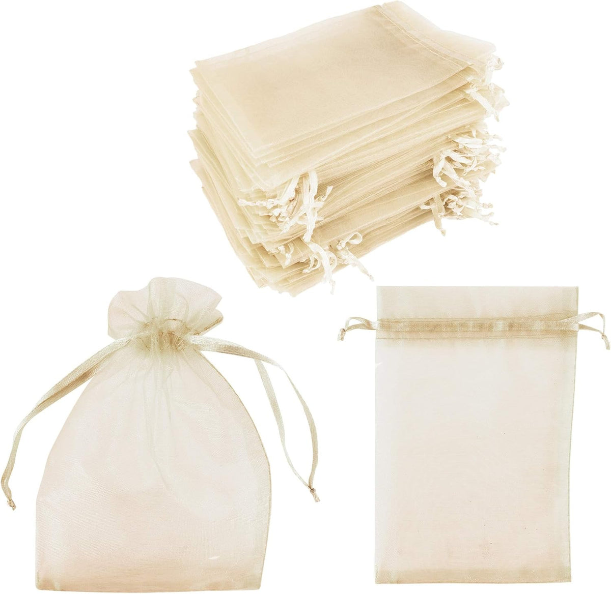 Super Z Outlet 100 Pack 5x7 Inch Mini Sheer Drawstring Organza Transparent Bags Jewelry Sack