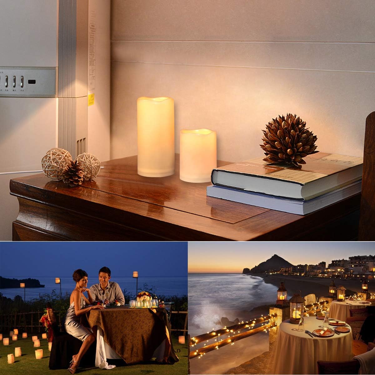 9pcs Flameless Flicking LED Candles with Remote, Battery Operated Candles, Electric Candle for
