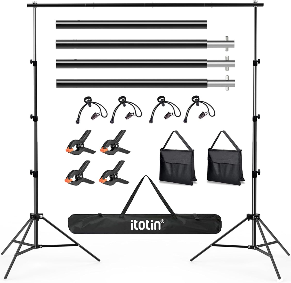 Photo Backdrop Stand, 10x9ft(WxH) Adjustable Photography Backdrop Stand, Aluminum Alloy Studio