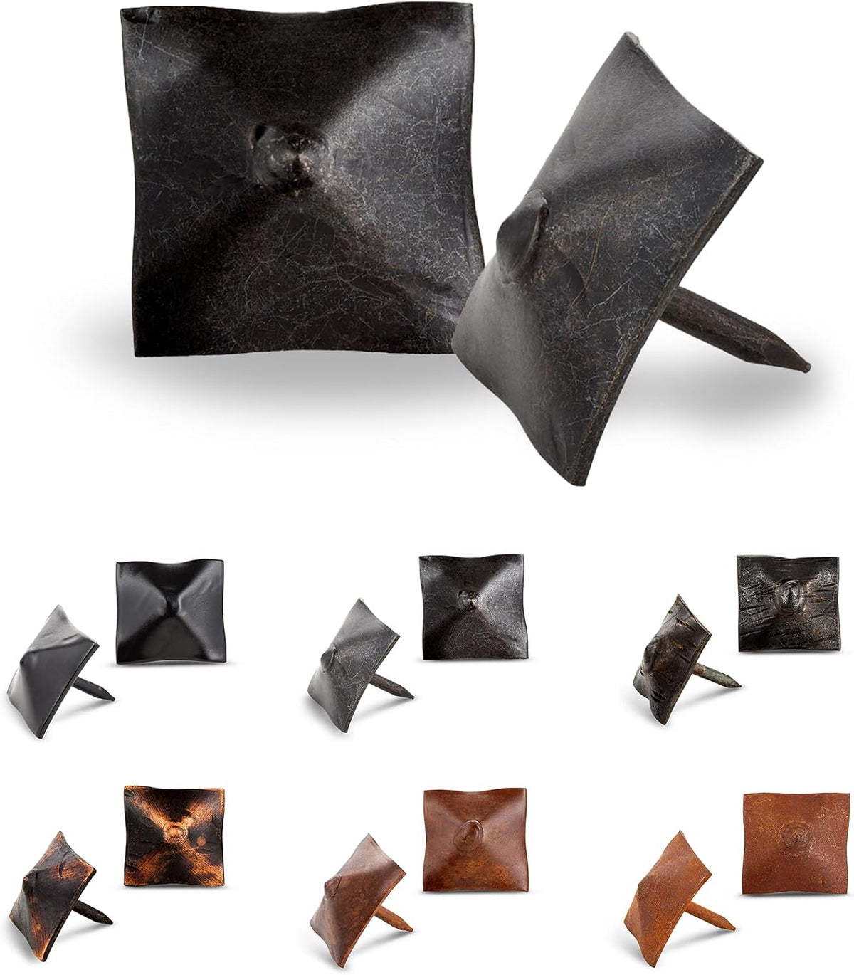 50 Pack 1" Square Head Iron Clavos Decorative Nails – Sealed Unfinished – Handmade Rustic Square