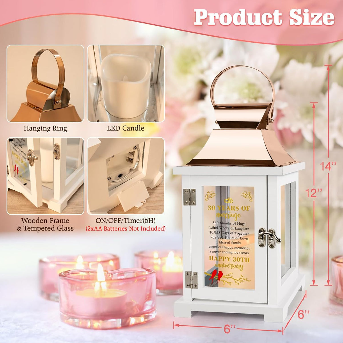 30th Wedding Anniversary Lantern 30th Anniversary Wedding Gifts for Couple Parents Grandparents