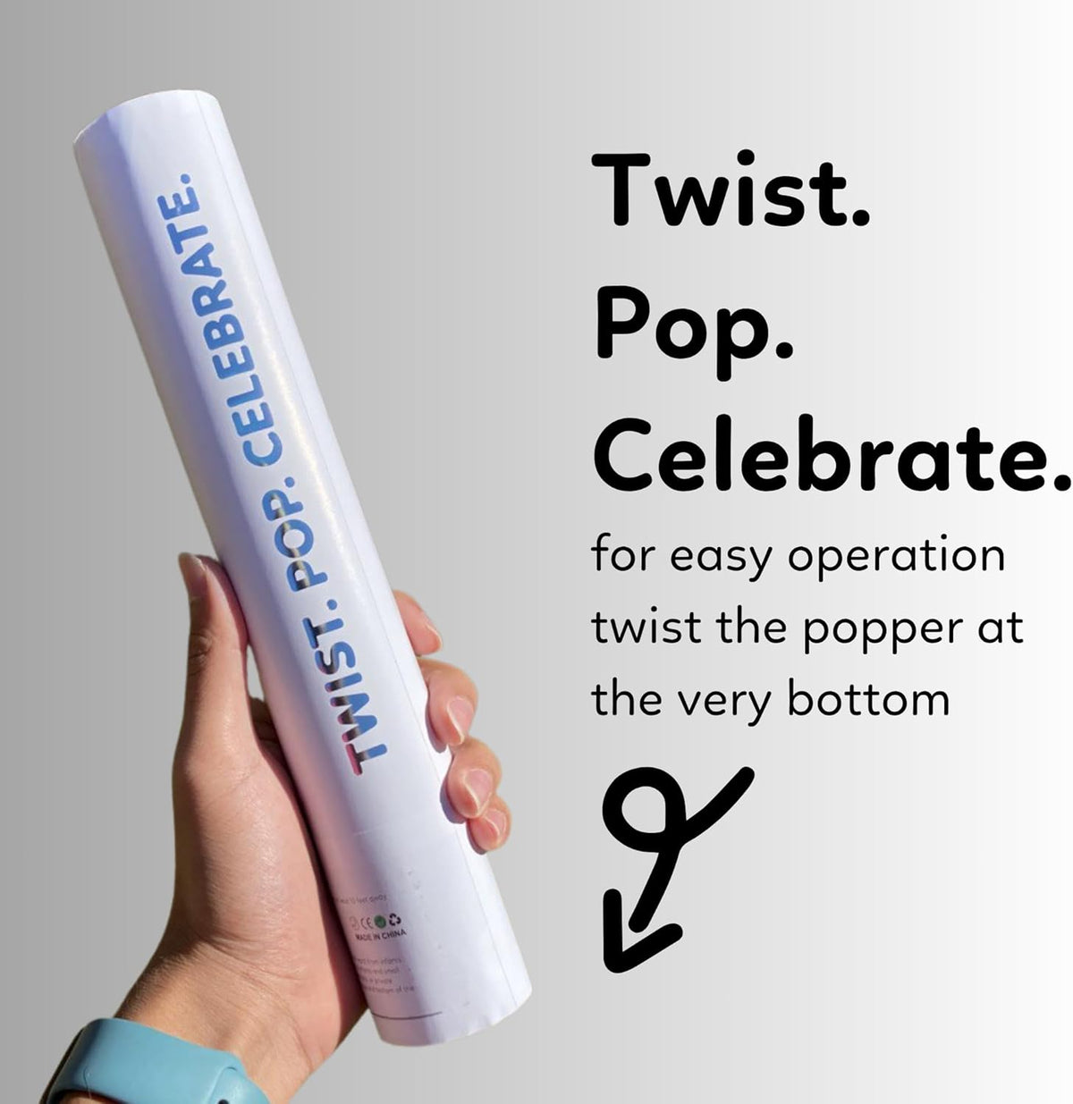 White Biodegradable Confetti Poppers Confetti Cannon | 6 Pack | Party Poppers Decoration for