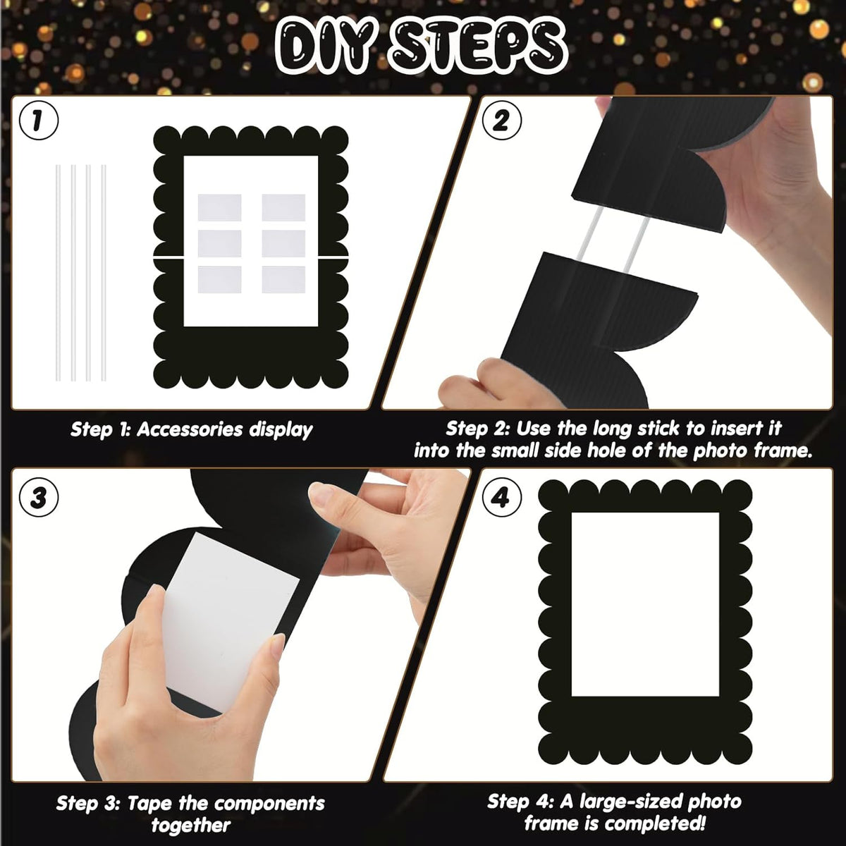 32 x 24 Inch Large Blank DIY Photo Booth Props Picture Frame Party Frame DIY Photo Booth Props