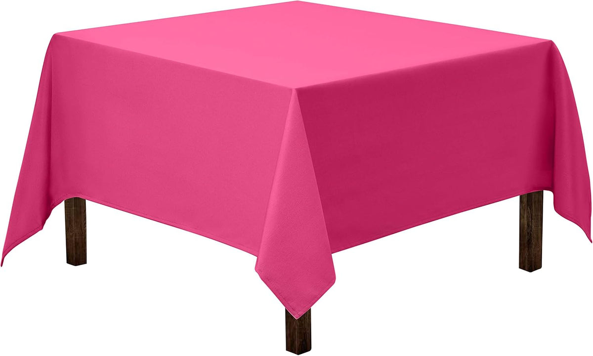 Gee Di Moda Square Tablecloth - 70 x 70 Inch Fuchsia Table Cloth for Medium Square or Round Tables