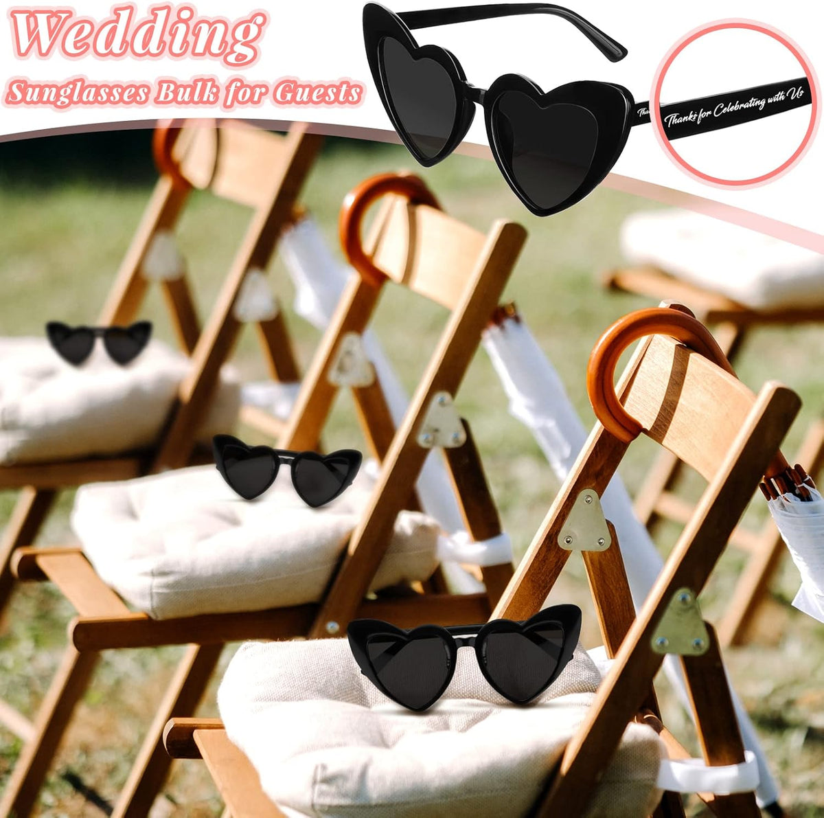 Vabean Wedding Heart Sunglasses Bulk Wedding Gifts Bachelorette Bridal Party Favors for Guests