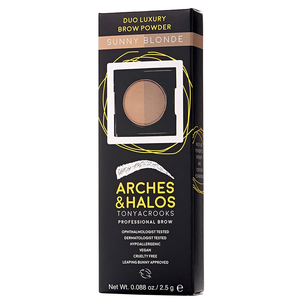Arches and Halos Duo Luxury Brow Powder - Eyebrow Shaper and Color - Powder Compact with 2 Neutral