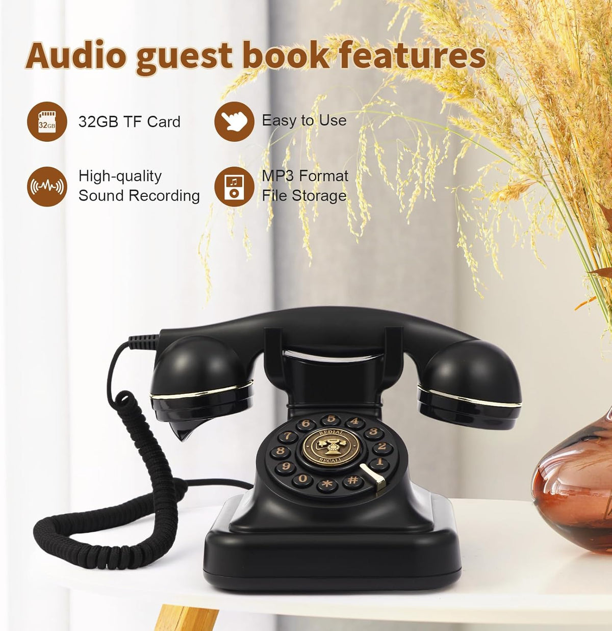 Audio Guest Book Wedding Phone, Audio Guest Book Record Customized Audio Messages Guest Book