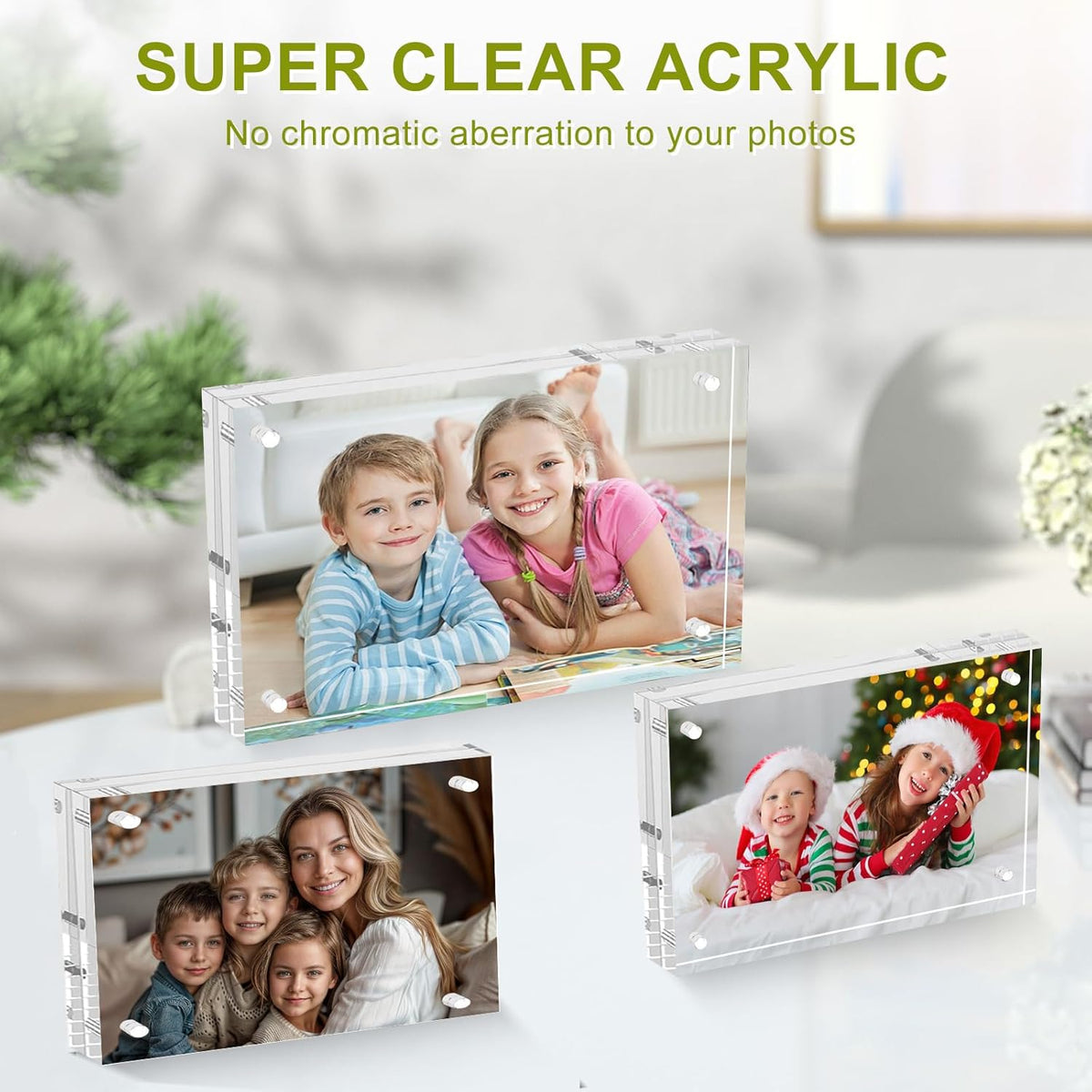 5x7 Acrylic Picture Frame 10 Pack, Clear Picture Frames Double Sided Magnetic Acrylic Frames