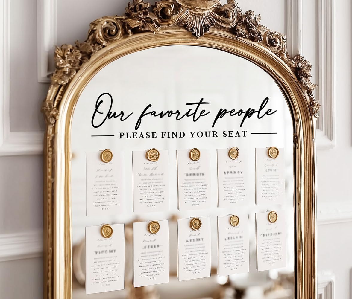 Our Favorite People Decal for Calligraphy Wedding Seating Chart Sign for Vinyl Sign Please Find