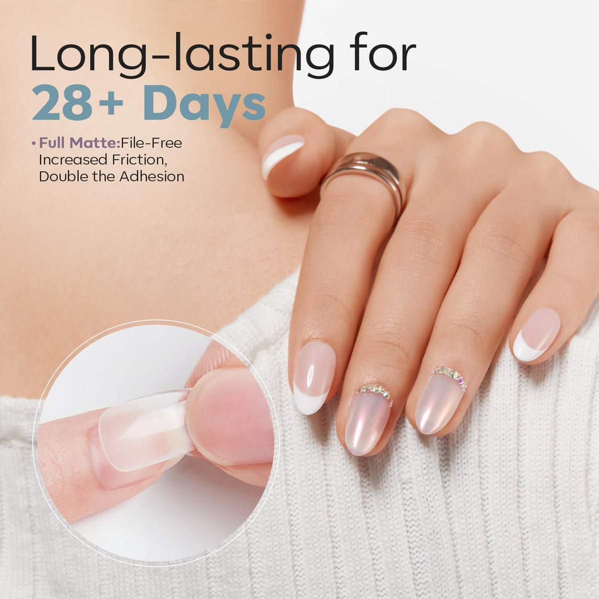 modelones Short Almond Fake Nail Tips - 510Pcs Full Matte Gel Tips Pre-shaped Full Cover Clear