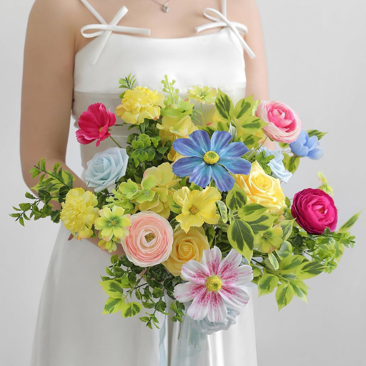 Serra Flora Artificial Flowers Combo Set Faux Flowers Bulk Flower Leaf with Stems for DIY Wedding