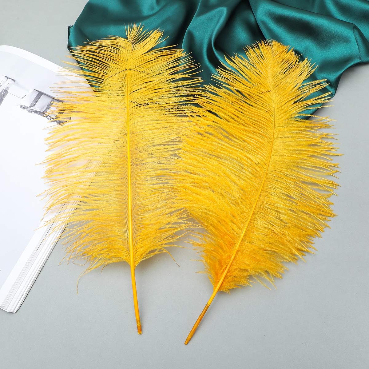 24pcs Natural Luxury Gold Ostrich Feathers 10-12inch (25-30cm) for Wedding Party