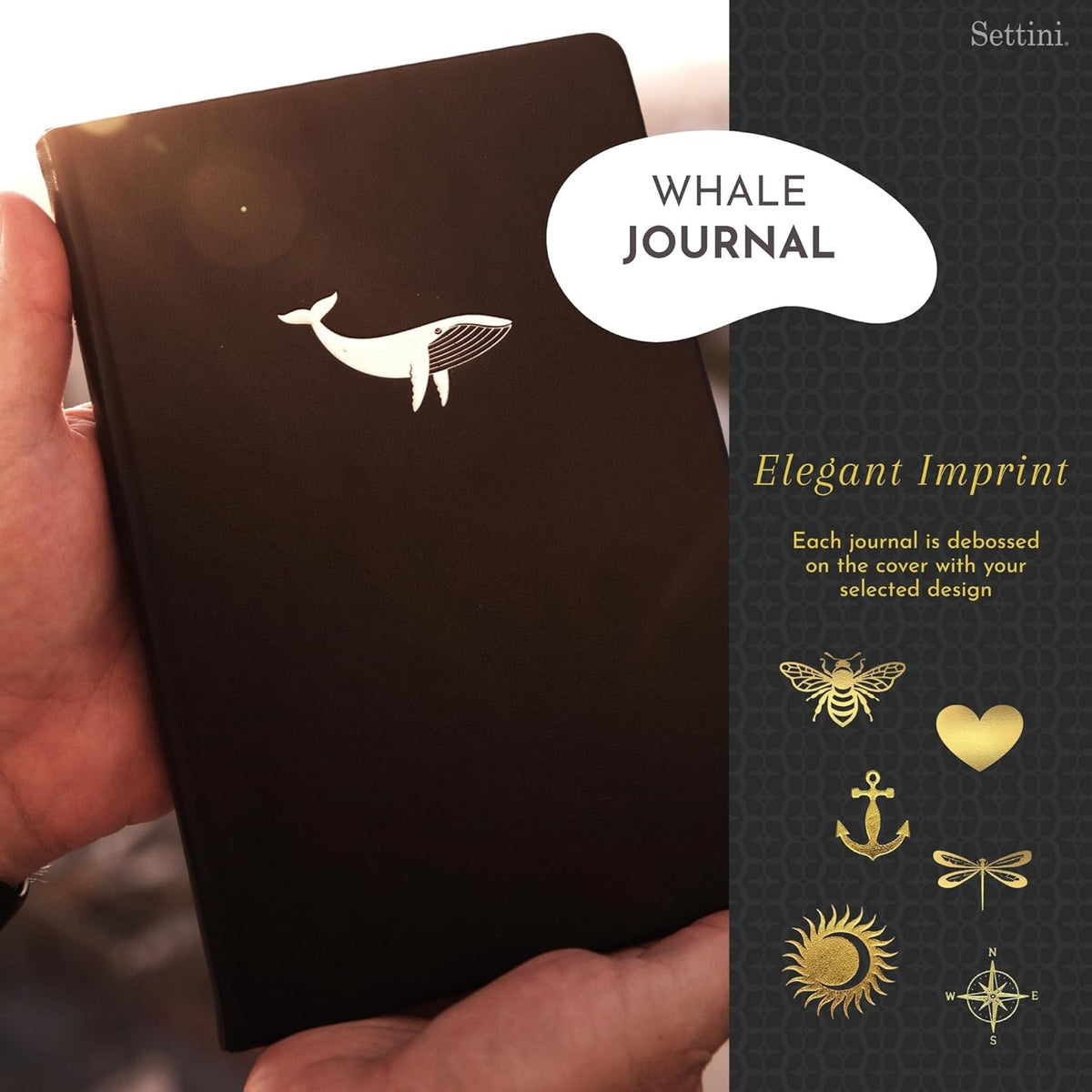 SETTINI Lined Journal, Ideal for Journaling - A5 Vegan Leather Notebook, 192 Archival-Quality