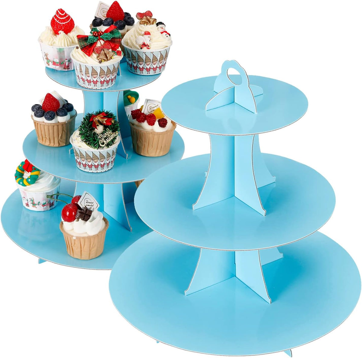 2Pcs 3-Tier Cupcake Stand, Cake Stand holder, Tiered DIY Cupcake Stand Tower for Dessert Table