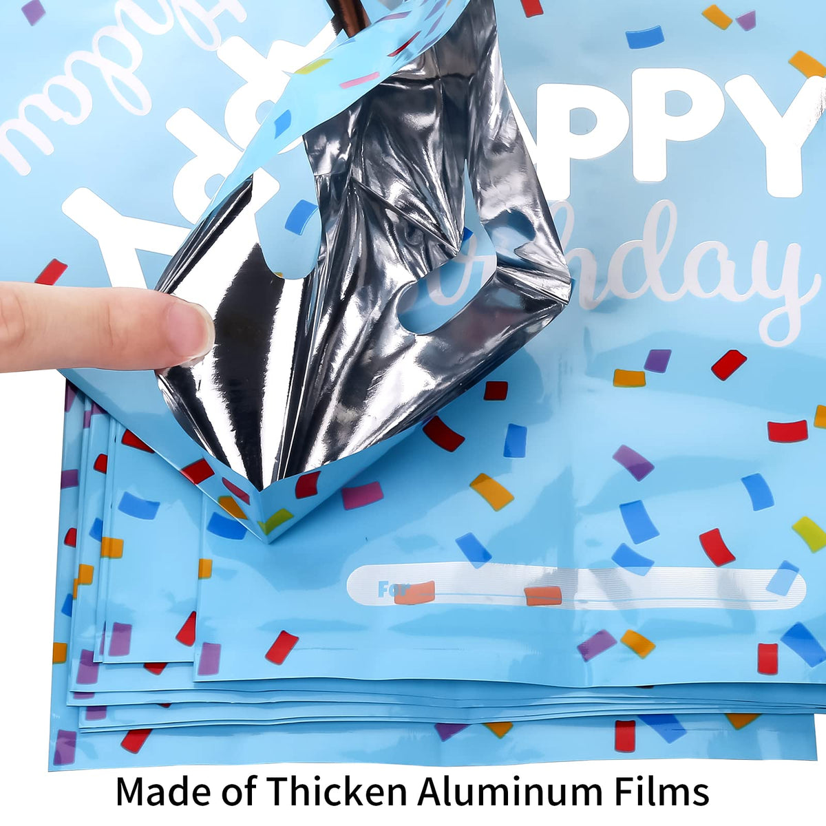 PintreeLand Happy Birthday Party Favor Bags 40 PCS, Plastic Goodies Loot Gift Bags Bulk for Kids
