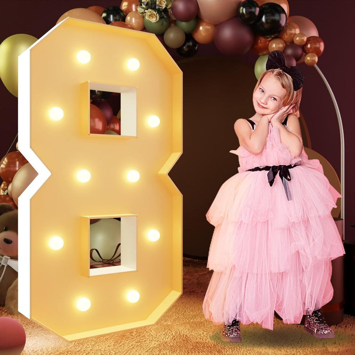 imprsv 4FT Marquee Numbers, Light Up Numbers 8 for 18th 80th Birthday Decorations, Large Light Up 8