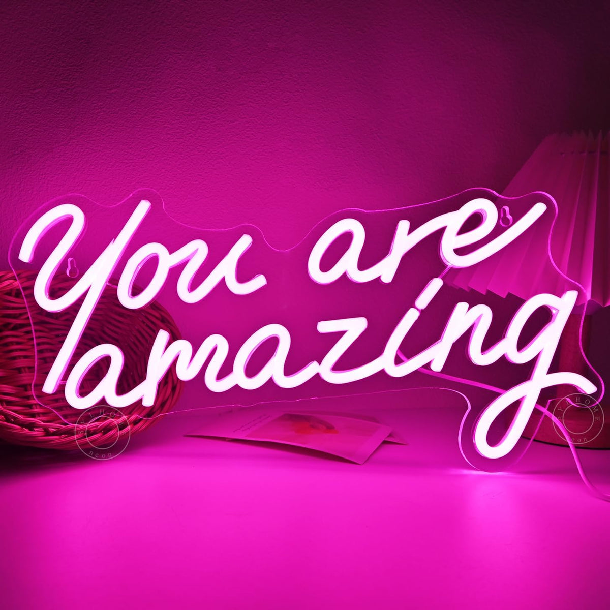 SYLHOME Pink You Are Amazing Led Neon Light Sign Girls Bedroom Kids Room Wall Decor Sign Wedding