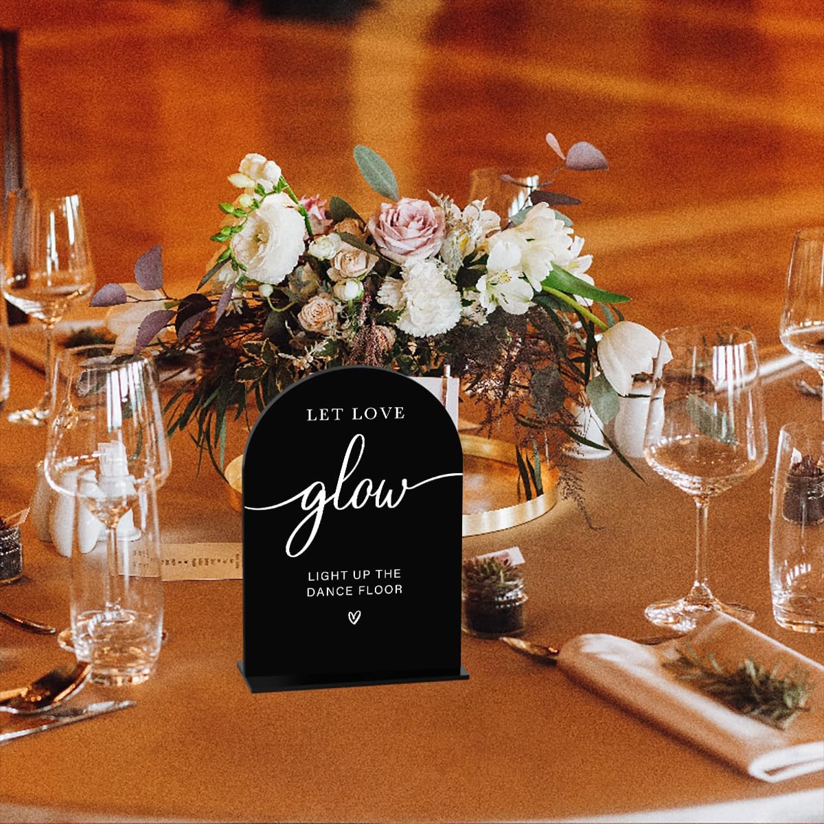 Acrylic Wedding Sign Let Love Glow Sign for Wedding Wedding Signs for Ceremony Modern Calligraphy