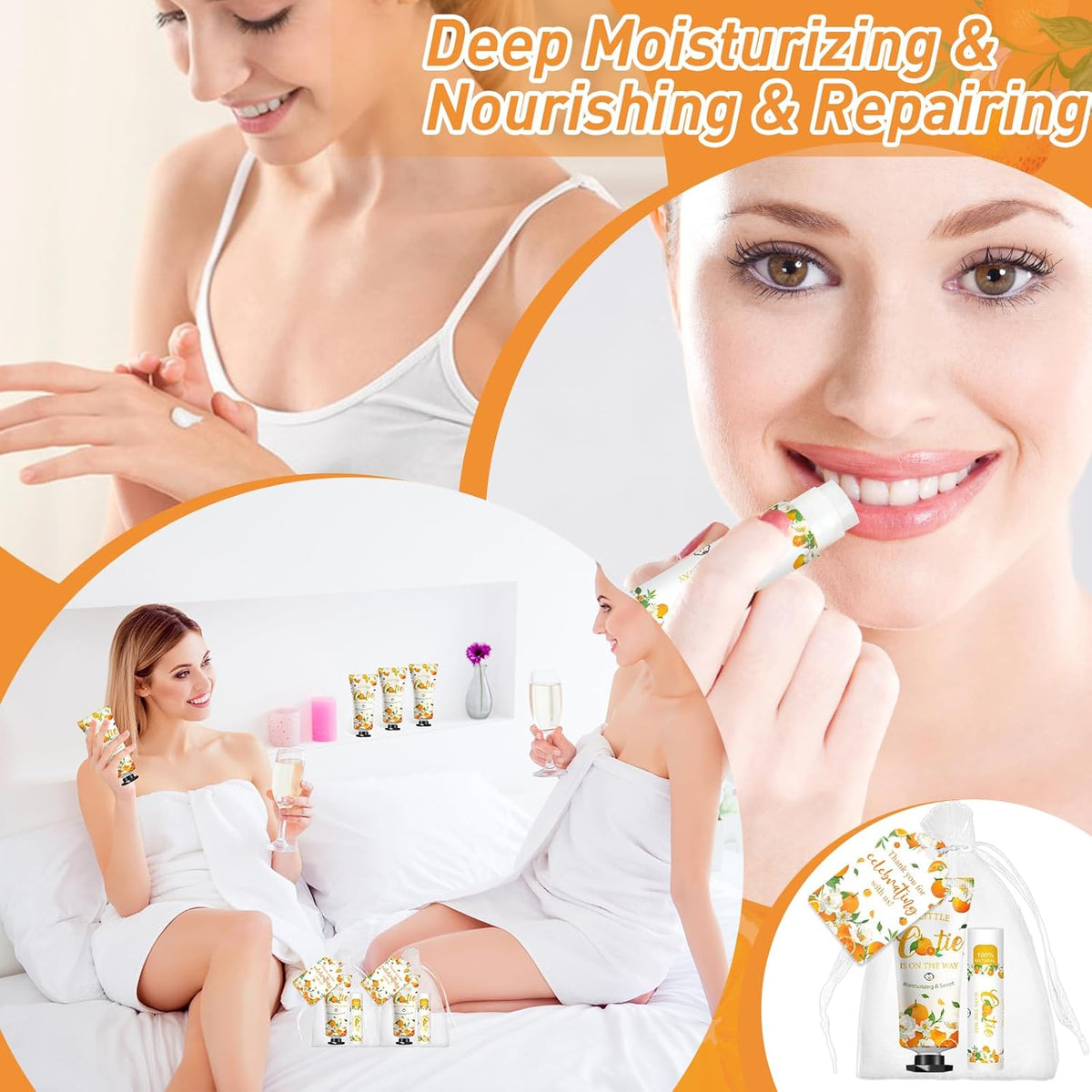 50 Pack Bulk Hand Cream and Bulk Lip Balm Gifts Sets, Bridal Shower Favors and Baby Shower Favors