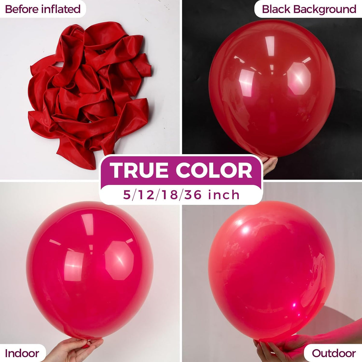 Bezente Red Balloons Latex Party Balloons - 150 Pack 5 inch Matte Red Helium Balloons for Christmas