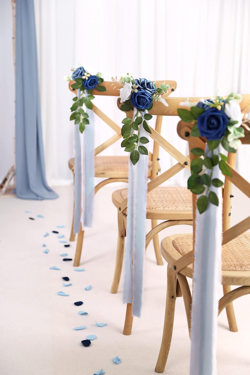 Wedding Aisle Decorations for Wedding Ceremony Set of 10 Pew Flowers for Church Chair Decorations