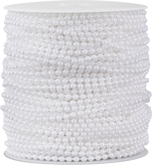 ZPEXRV164 Feet Faux Pearl Beads Garland 3mm Craft String Pearls for Wedding Centerpiece Christmas
