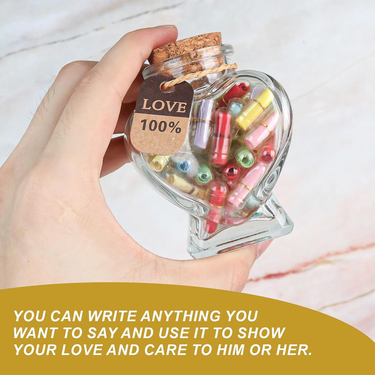 Capsule Letters Message in Glass Bottle，Message Pills Love Letter Gift for Boyfriend Girlfriend
