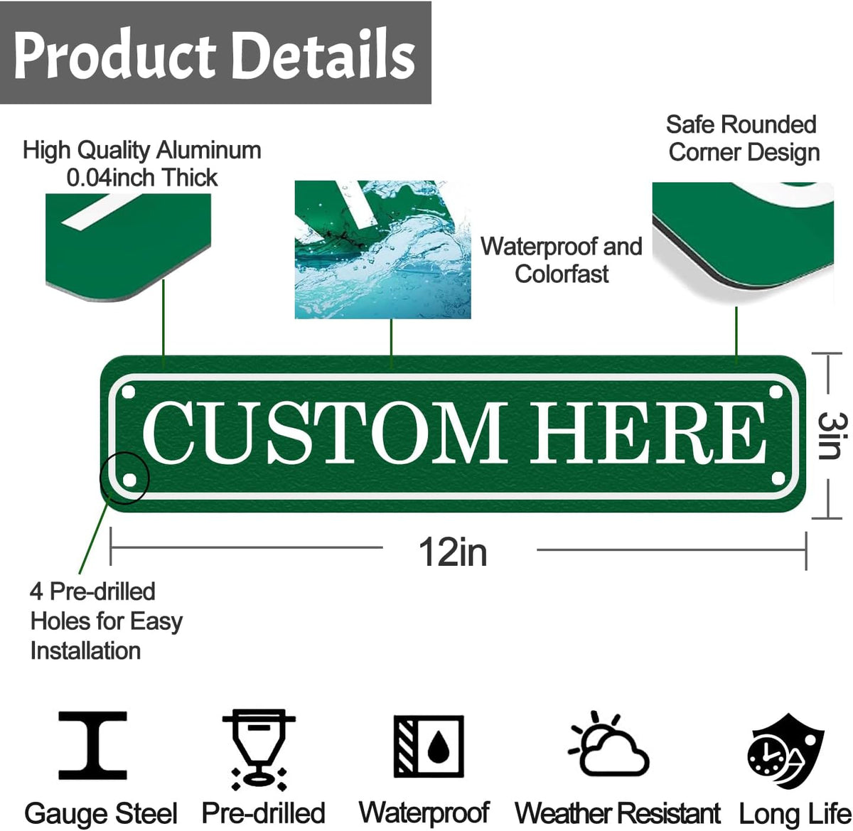 Custom Signs Outdoor Metal,Personalized Street Sign,Create Your Own
