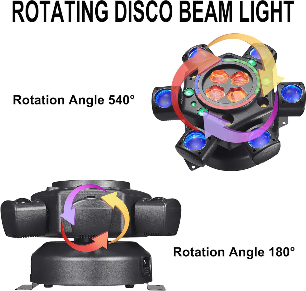 Moving Head Dj Lights for Parties, Stage Light 6-in-1 LED RGBW 6 Arms DJ Lights for Parties Support