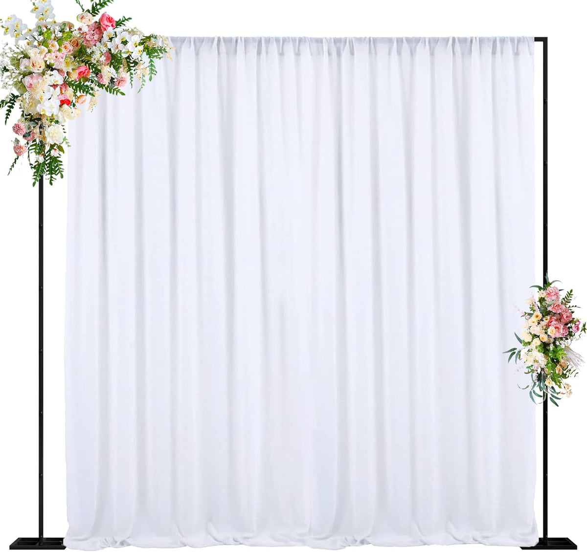 Wokceer 10 FT Backdrop Stand Heavy Duty Pipe and Drape Kit, Adjustable Black Backdrop Stands for