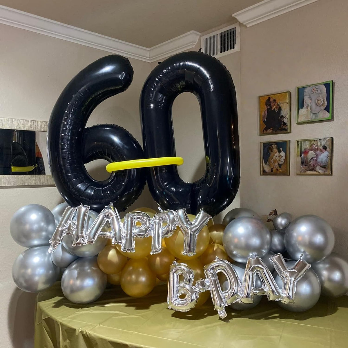 40 Inch Black Foil Balloon Number 1, Giant Self Inflating Number Balloons 0-9 Digital Helium