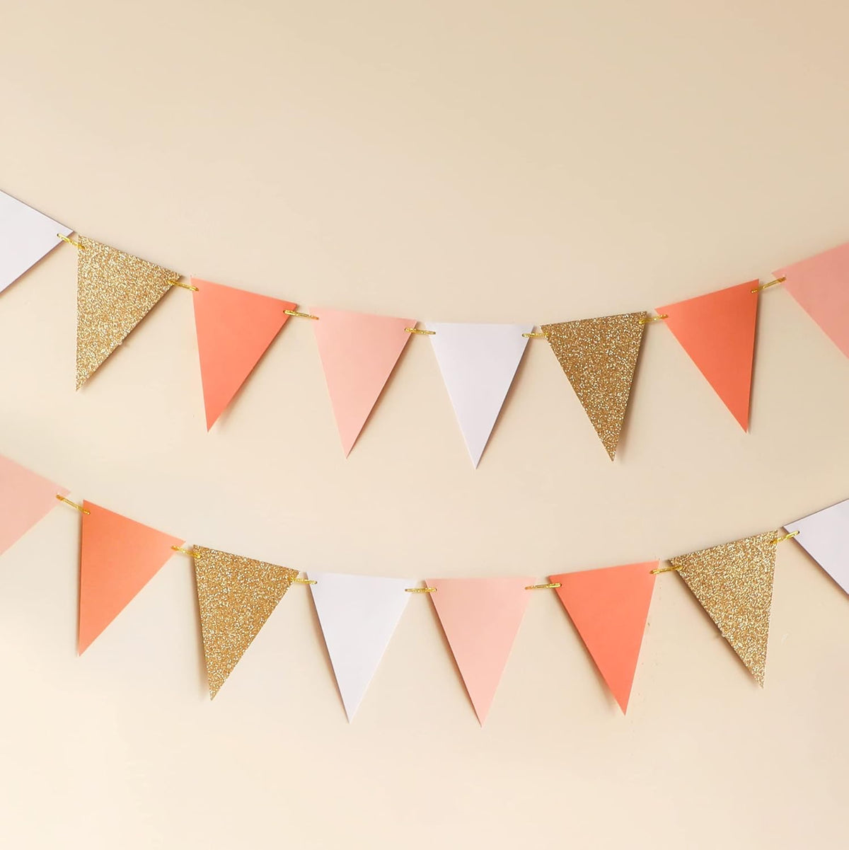 Fonder Mols 10-feet Vintage Flags of Paper Pennant Banner, Triangle Flags Bunting Banner Garland