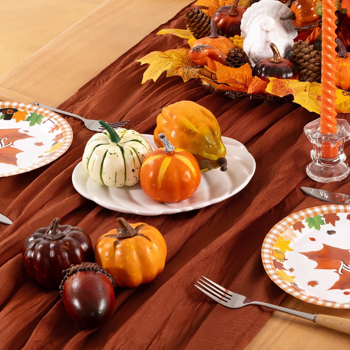 Terracotta Cheesecloth Table Runner 6 Pack Fall Burnt Orange Cheese Cloth Table Runners 120 Inches